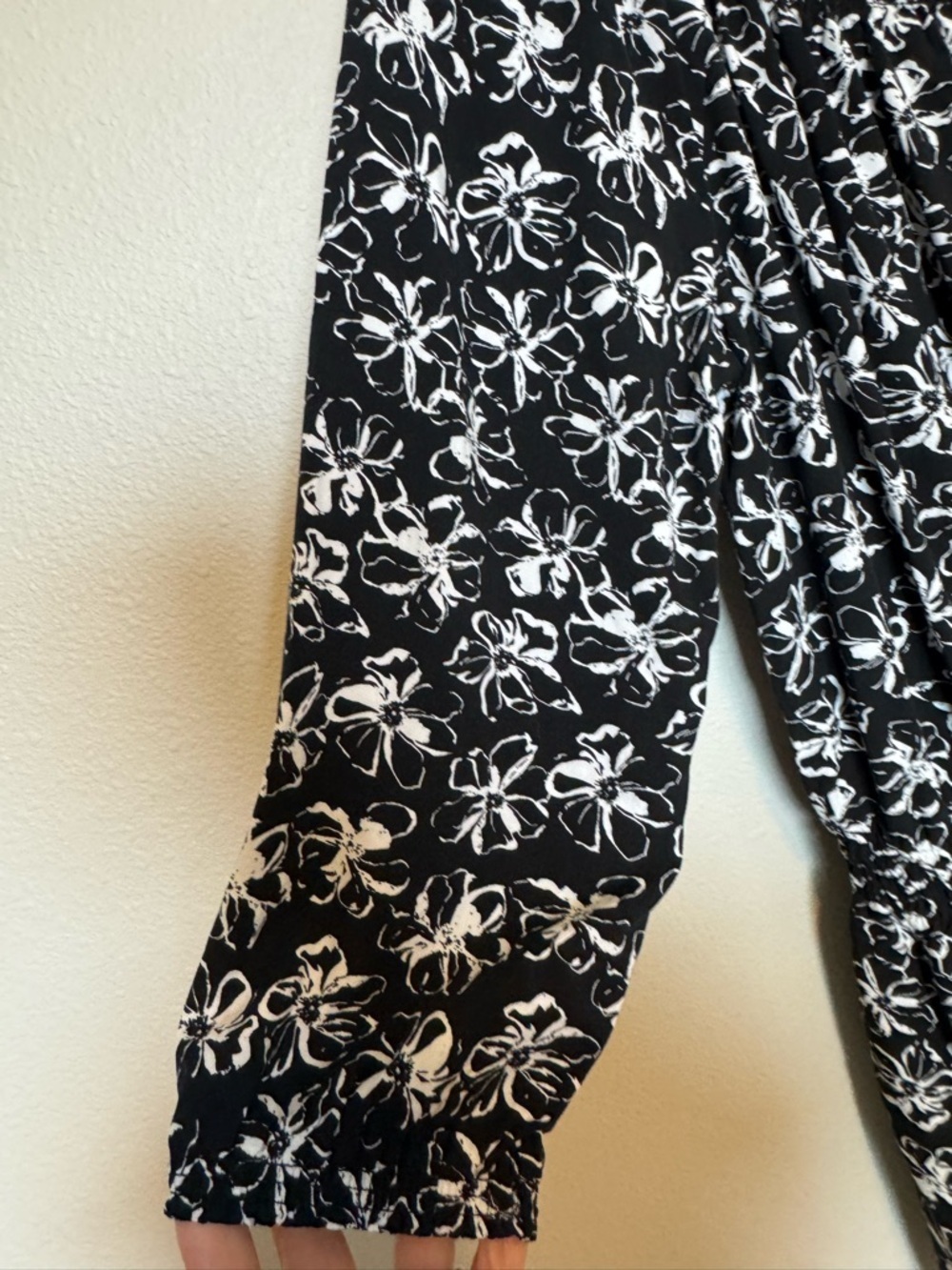 Banana Republic Black and White Floral Long-Sleeve Romper - Picture 7 of 9